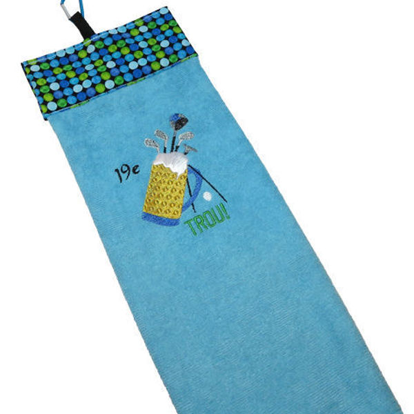 Picture of Golf Towel - !9e trou light blue