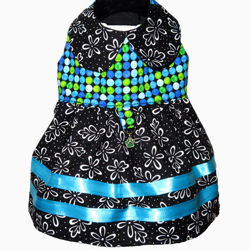 Picture of Dog Dress - Black Floral/Trendy Dots