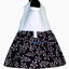 Image de Robe Canine - Noir floral/Petits pois sur bleu