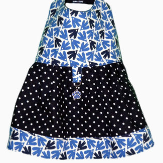 Picture of Dog Dress - Birds & Dots no collar
