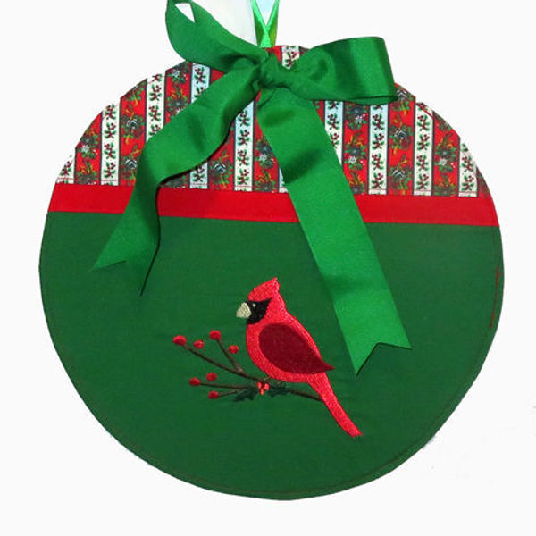 Image sur Déco porte Boule de Noël - Cardinal