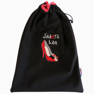 Picture of Shoe Bag - BLACK Red Swirls