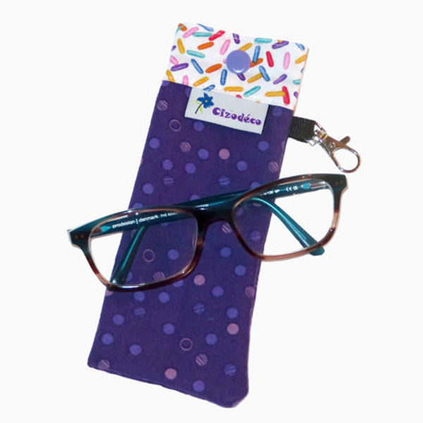 Image sur Étui à lunettes - Pois Violet Bonbons