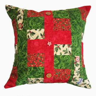 Picture of 16" Throw pillow case - Patchwork Squares 2in1