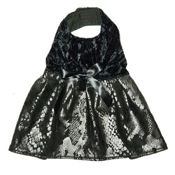 Picture of Evening Dog Dress  - Velvet/Print Leatherette