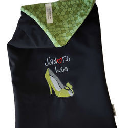 Image de Sac à souliers "J'adore les souliers" Vert