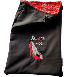 Image de Sac à souliers "J'adore les souliers" Rouge Floral