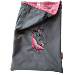 Image de Sac à souliers "J'adore les souliers" Rose Silhouette