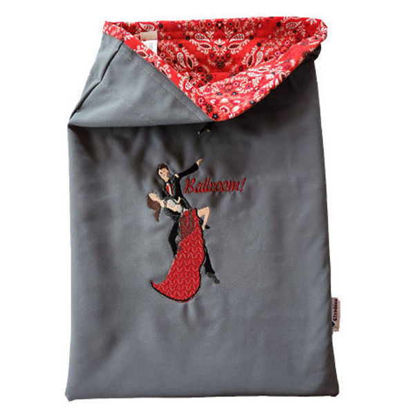 Image sur Sac à souliers Danseurs Ballroom - Floral rouge (2 compartiments)