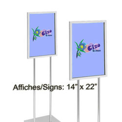 Image de 2 supports à enseigne/affiche de plancher (14" X 22")