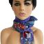 Image de Foulard Mode - Floral et métallique OR sur violet