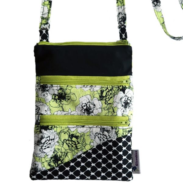 Image sur Sac à bandoulière - Floral Lime A (3 pochettes)