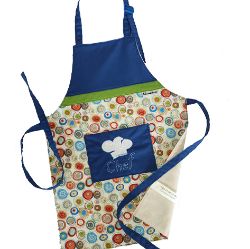Image de Tablier petit Chef - Cercles Bleu (XXS - Bambin)