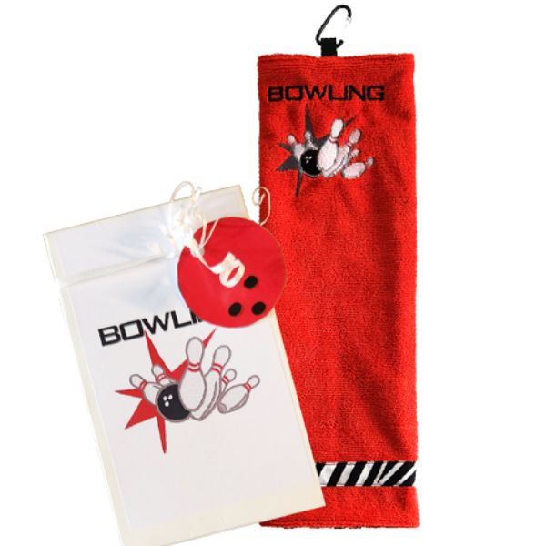 Image sur Serviette de Bowling "BOWLING" Rouge