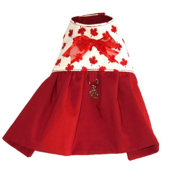 Image sur Robe canine - Canada Blanc (XS)