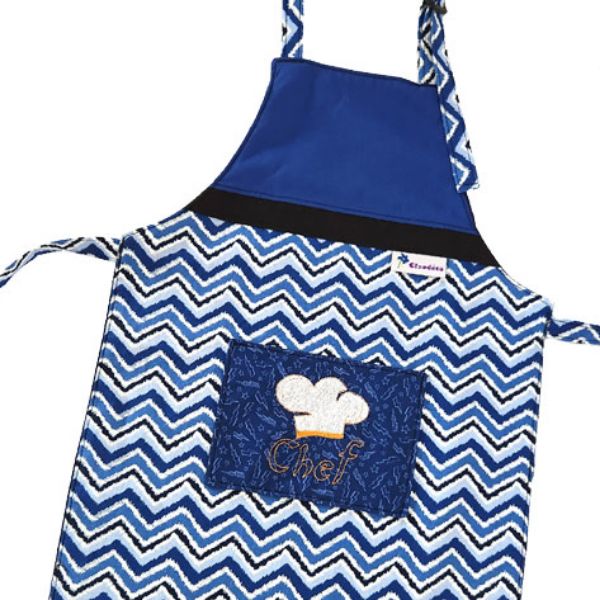 Image sur Tablier petit Chef - Chevrons Bleu Royal (XXS - Bambin)