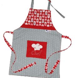 Image de Tablier petit Chef - Gris/Coeurs (XXS - Bambin)