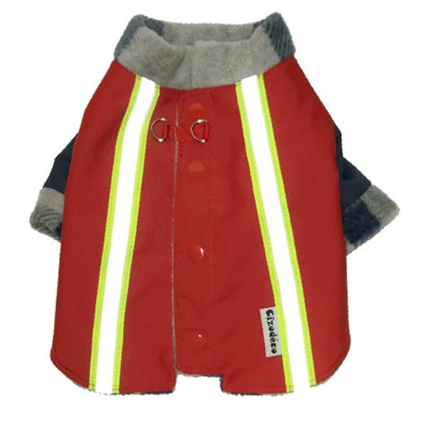 Image sur Manteau d'hiver canin - Nylon Dobby/Polaire Marine-Gris (SB-Petit)