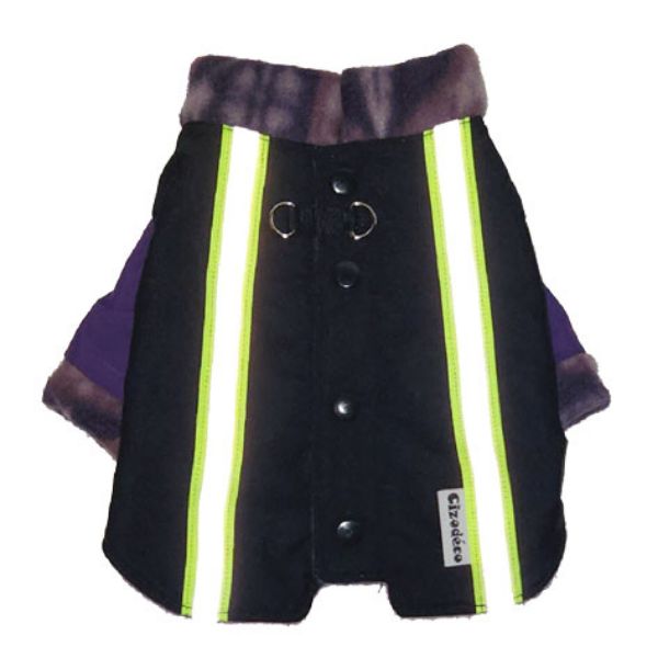 Image sur Manteau d'hiver canin - Nylon Dobby/Polaire Violet GEO (SB-Petit)